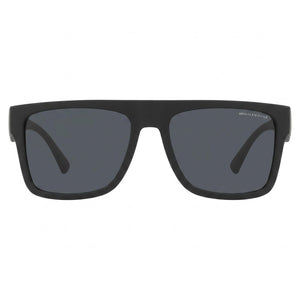 Armani Exchange Modern Minimalist Rectangle Sunglasses for Men — front view, Plastic frame