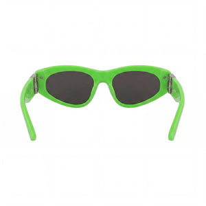 Balenciaga BB0095S Cat Eye Eyeglasses Women — side view, Green Acetate temples