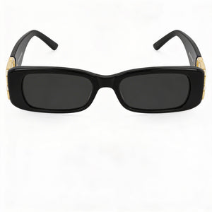 Balenciaga Bb0096s-001 Rectangle Eyeglasses for Women — front view, Plastic
