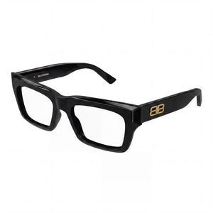 Balenciaga BB0240O-001 Black Rectangle Eyeglasses Unisex, Acetate frame