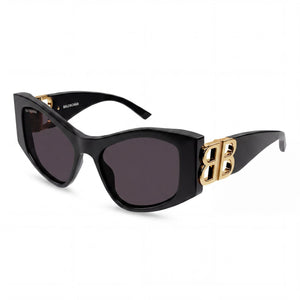 Balenciaga Bb0287s-001 Black Cat Eye Sunglasses for Women, Gray lens