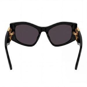 Balenciaga Bb0287s-001 Cat Eye Sunglasses Women — side view, Non-Polarized Gray lens