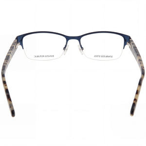 Banana Republic 0Da4 Rectangle Eyeglasses Unisex — side view, Blue Metal temples