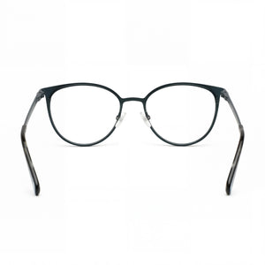 Banana Republic Ginnifer Round Eyeglasses Men — side view, Green Metal temples