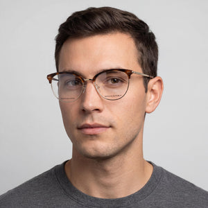 Banana Republic Loraine Cat Eye Eyeglasses Men — side view, Havana Plastic temples