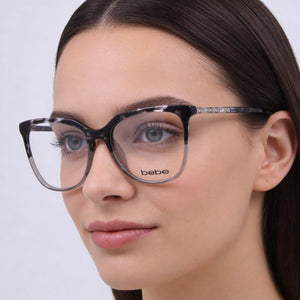 Bebe Bb5191 Round Eyeglasses for Women — interior view, Polycarbonate demo lenses