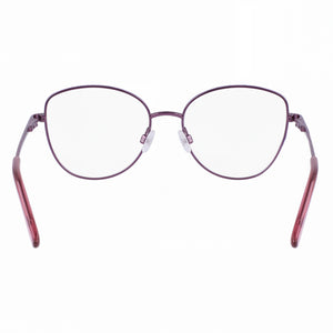 Bebe Bb5207 Cat Eye Eyeglasses Women — side view, Plum Blossom Metal temples