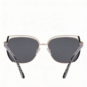 Bebe Bb7249 Cat Eye Sunglasses Women — side view, Non-Polarized Black lens