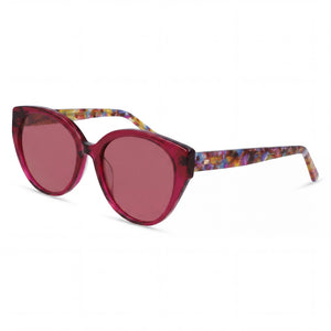 Bebe Classic Red Cat Eye Sunglasses for Women, Multicolor lens