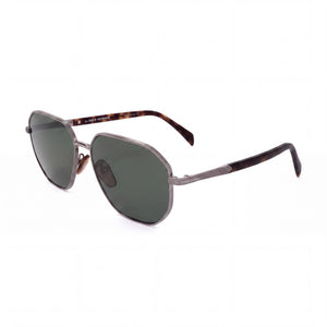Beckham DB 1132/F/S Silver Aviator Sunglasses for Men, Ruthenium Havana lens