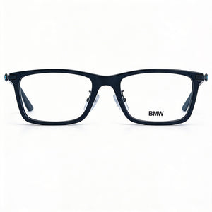 BMW Bw5020 Rectangle Eyeglasses Men — side view, Black Plastic temples
