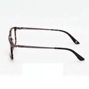 BMW Rectangle Eyeglasses Unisex — side view, Havana temples