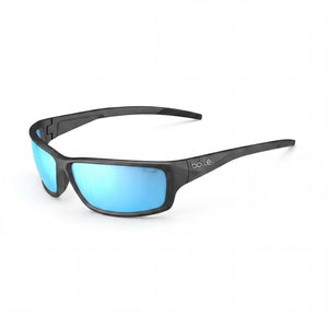 Bollé Cerber Black Rectangle Sunglasses Unisex, Sky Blue lens