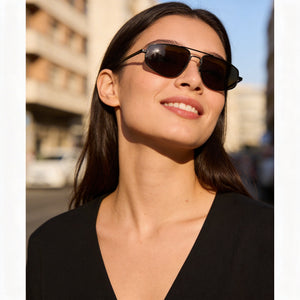 Bottega Veneta Aviator Sunglasses Unisex — side view, Non-Polarized Grey lens