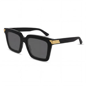 Bottega Veneta BV1005S Black Square Sunglasses for Women, Grey lens