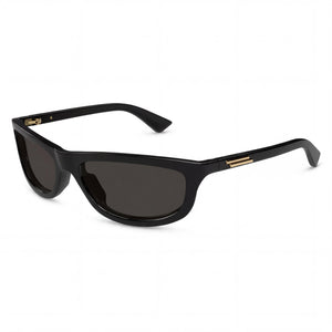 Bottega Veneta Bv1327s-001 Black Rectangle Sunglasses Unisex, Gray lens