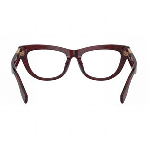 Burberry 0BE2406U Rectangle Eyeglasses Women — side view, Red Acetate temples