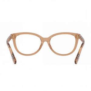 Burberry 0BE2431 Cat Eye Eyeglasses Women — side view, Beige Acetate temples