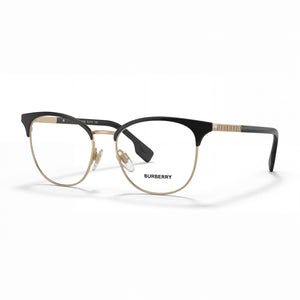 Burberry Be 1355 Light Gold/Black Square Eyeglasses for Women, Metal frame