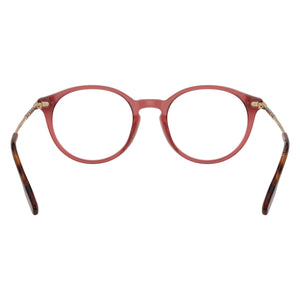 Burberry Be 2365 Round Eyeglasses Women — side view, Red Acetate temples