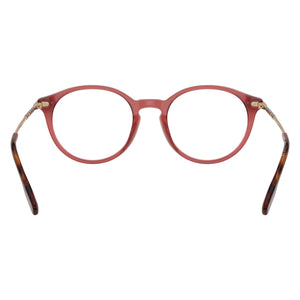 Burberry Be 2365 Round Eyeglasses Women — side view, Red Acetate temples