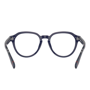 Burberry Be 2368 Square Eyeglasses Men — side view, Blue Plastic temples