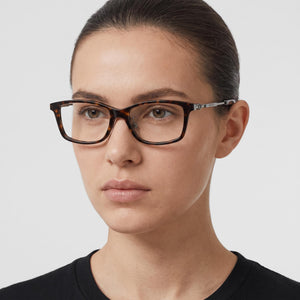 Burberry Be 2414d Rectangle Eyeglasses for Women — interior view, Polycarbonate demo lenses