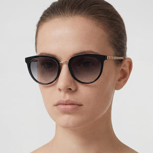 Burberry Be4316 Round Sunglasses for Women — interior view, Grey Gradient lens detail