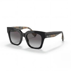Burberry Be4364 Kitty Black Square Sunglasses for Women, Black lens