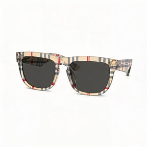 Burberry BE4431U Square Sunglasses Men — side view, Non-Polarized Dark Grey lens