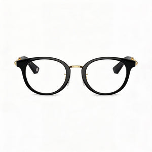 Burberry Round Eyeglasses for Women — front view, Black frame