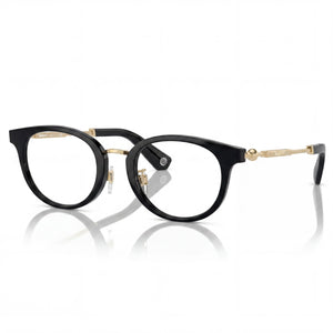 Burberry Black Round Eyeglasses for Women, Clear demo lenses