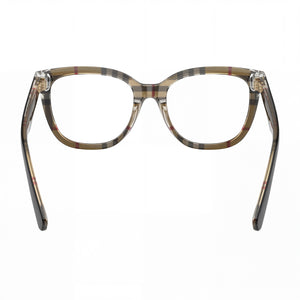 Burberry Square Eyeglasses Unisex — side view, Black Acetate temples
