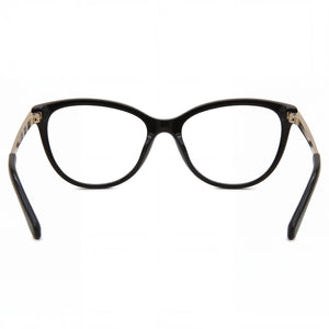 Burberry Classic Rectangle Eyeglasses Unisex — side view, Black Acetate temples