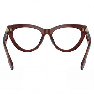 Burberry Classic Rectangle Eyeglasses Men — side view, Brown Acetate temples
