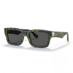 Burberry Classic Green Rectangle Sunglasses for Women, Dark Grey lens