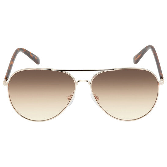 Calvin Klein Men's Gold Aviator Brown Gradient Sunglasses (CK19314S)