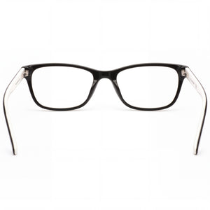 Calvin Klein CK19510 312 Rectangle Eyeglasses Women — side view, Black Acetate temples