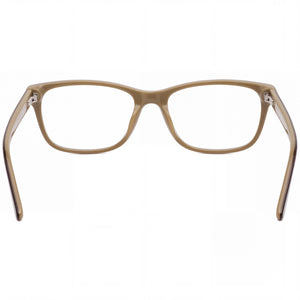 Calvin Klein Ck19510 39424 Rectangle Eyeglasses Unisex — side view, Dark Brown Beige Plastic temples