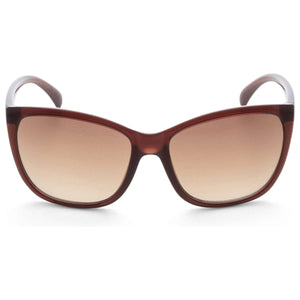 Calvin Klein CK19565S 210 Cat Eye Sunglasses Women — side view, Gradient, Non-Polarized Brown Gradient lens