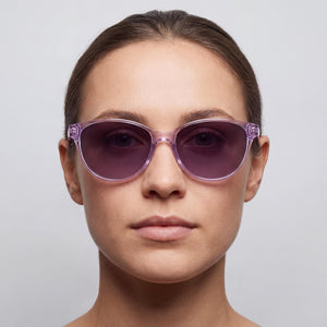 Calvin Klein Ck20517s Cat Eye Sunglasses for Women — interior view, Non-Polarized lens detail