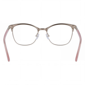 Calvin Klein CK21124 Square Eyeglasses Women — side view, Brown Acetate temples