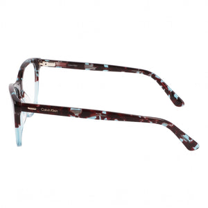 Calvin Klein Ck21519 Cat Eye Eyeglasses Unisex — side view, Havana Plastic temples