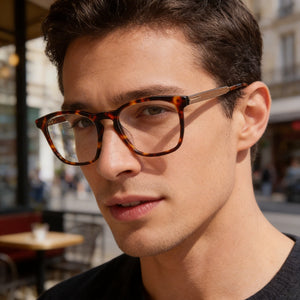 Calvin Klein CK22503 Square Eyeglasses for Men — interior view, Polycarbonate demo lenses