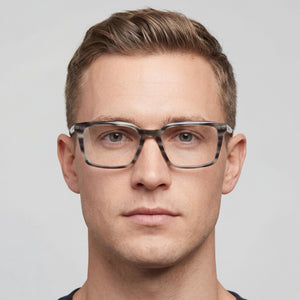 Calvin Klein Ck22510 Rectangle Eyeglasses Unisex — side view, Gray Metal temples