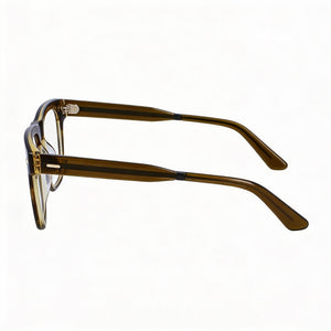 Calvin Klein Ck22538 Rectangle Eyeglasses Unisex — side view, Green Acetate temples