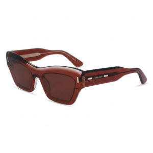 Calvin Klein CK23503S Red Cat Eye Sunglasses Unisex, Rose lens