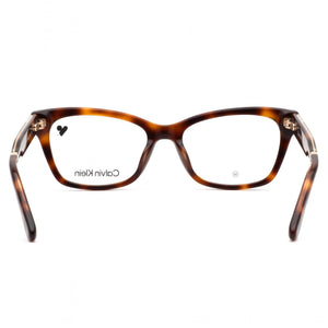 Calvin Klein CK23512 Rectangle Eyeglasses Unisex — side view, Havana Metal temples