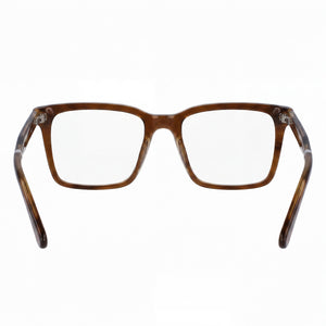 Calvin Klein CK23514 Rectangle Eyeglasses Unisex — side view, Brown Metal temples