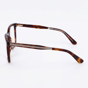 Calvin Klein CK23514 Rectangle Eyeglasses Unisex — side view, Havana Alloy Steel temples